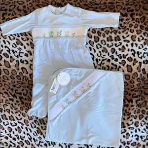 Edgehill Collection smocked outfit and blanket